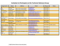 Technical Advisory Group Members List