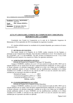 acta comité nº 1 federada - Federación Aragonesa de Balonmano