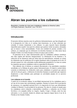 Abran las puertas a los cubanos