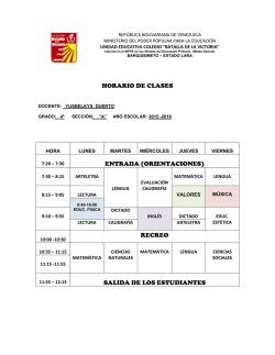 HORARIO DE CLASES ENTRADA (ORIENTACIONES) RECREO