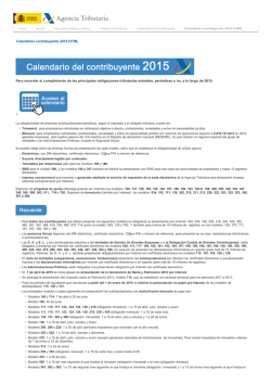 Calendario contribuyente 2015 HTML Para recordar el