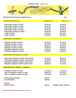 lista de precios - Sky dancers, juegos inflables, venta, renta