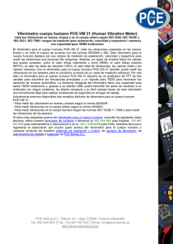 Vibrómetro cuerpo humano PCE-VM 31 (Human