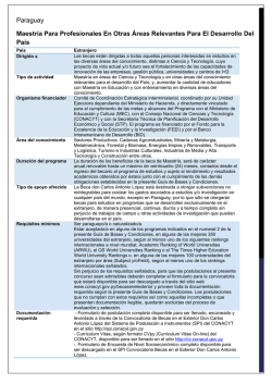 Paraguay Maestría Para Profesionales En Otras Áreas Relevantes