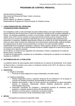 PROGRAMA DE CONTROL PRENATAL - Obra Social del Personal