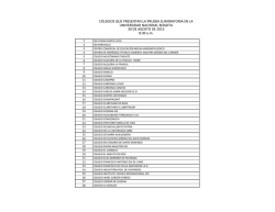 COLEGIOS QUE PRESENTAN LA PRUEBA ELIMINATORIA EN LA