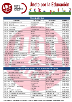COLEGIOS PIPO COLEGIOS PÚBLICOS CON JORNADA CONTINUA