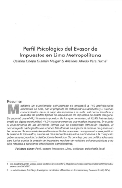 Perfil psicológico del evasor de impuestos en Lima