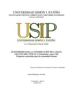ECOTURISMO PARA LA CONSERVACI&Oacute;N DE LA RANA GIGANTE
