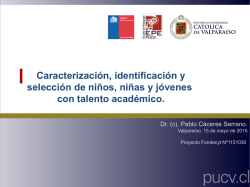 Caracterizacion, identificacion y seleccion de niños con talento