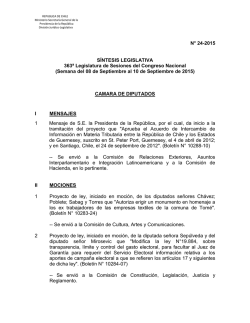 Síntesis Legislativa 24-2015 - Ministerio Secretaría General de la