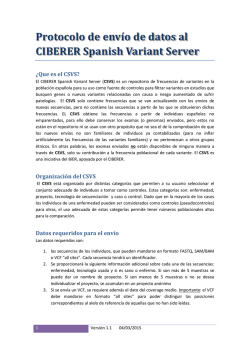 Protocolo de envío de datos al CIBERER Spanish Variant Server
