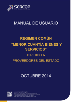 Manual SOCE - Menor cuantía de bienes y servicios