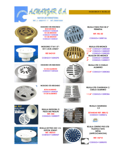 INODOROS Y REJILAS - Representaciones Almanzar CA