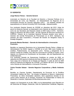 CV GERENTES Jorge Ramos Felices – Gerente General