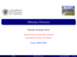 Métodos Directos - Universidad Politécnica de Valencia