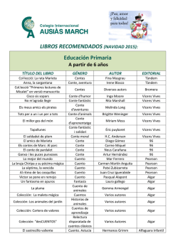 LIBROS RECOMENDADOS (NAVIDAD 2015): Educación Primaria