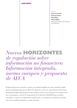 Nuevos horizontes de regulación sobre información no