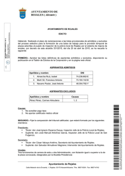 edicto listas definitivas, tribunal y examen