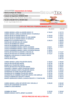lista precios 2015