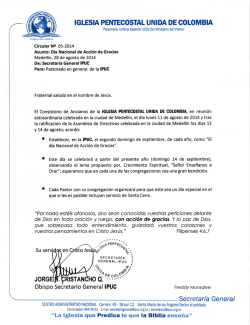 Circular No. 004 - Iglesia Pentecostal Unida de Colombia