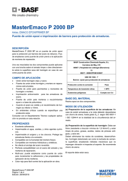 MasterEmaco P 2000 BP - BASF Construction Chemicals Españ