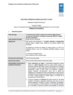 INVITACION A PRESENTAR CURRICULUM VITAE xxx/ 2011