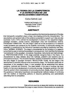 la teoria de la competencia y la estructura de las