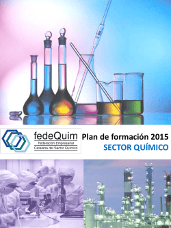 Plan de formación fedeQuim 2015 CURSOS PRESENCIALES