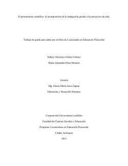 El pensamiento cient&iacute;fico: la incorporaci&oacute;n de la indagaci&oacute;n guiada