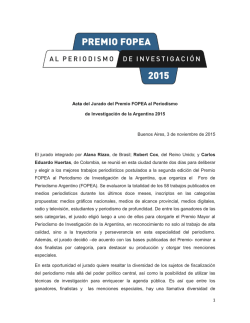 1 Acta del Jurado del Premio FOPEA al Periodismo de Investigación