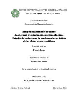 Empoderamiento docente desde una visión Socioepistemológica: