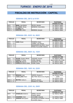 Fiscalías de Instrucción que se encuentren de turno