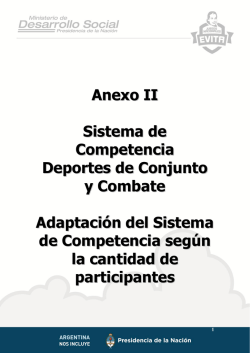 Anexo II Sistema de Competencia Deportes de Conjunto y Combate