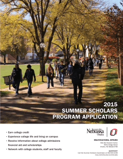 Summer Scholars Program - University of Nebraska Omaha
