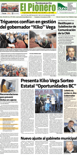 Presenta Kiko Vega Sorteo Estatal &ldquo;Oportunidades bc&rdquo; Trigueros