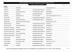 especialidades y pruebas complementarias de diagnostico