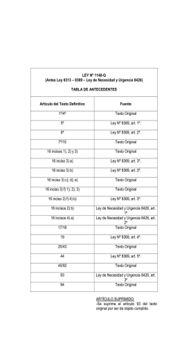 LEY Nº 1148-Q (Antes Ley 8313 – 8369 – Ley de Necesidad y