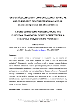 un currículum común consensuado en torno al marco