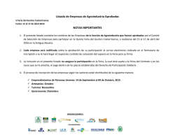Listado de Empresas de Agroindustria Aprobadas NOTAS