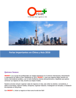 Ferias Importantes en China y Asia 2016