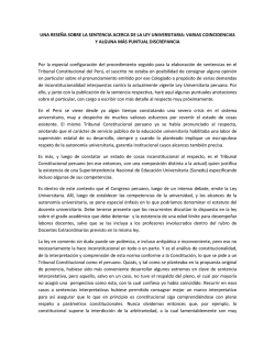 UNA RESEÑA SOBRE LA SENTENCIA