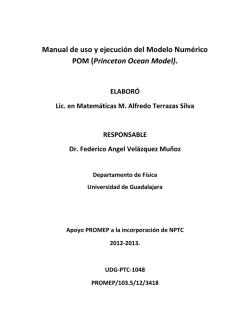 Manual de uso y ejecución del Modelo Numérico POM (Princeton