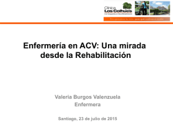Enfermería en ACV: Una mirada desde la Rehabilitación