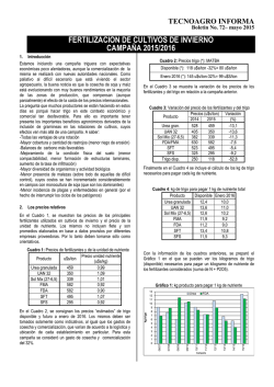 FERTILIZACION DE CULTIVOS DE INVIERNO