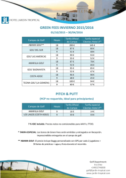 GREEN FEES INVIERNO 2015/2016 PITCH & PUTT