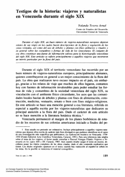 viajeros y naturalistas en Venezuela durante el siglo XIX