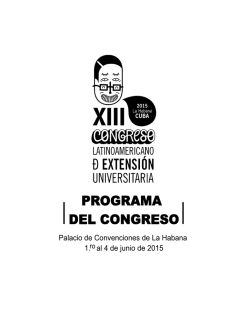 Programa Científico - Congreso Latinoamericano de Extensión
