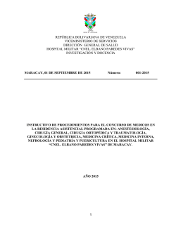 Baremo 2015 Concurso de Médicos Residencia Asistencial