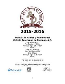 Manual de Padres y Alumnos del Colegio Americano de Durango, AC
